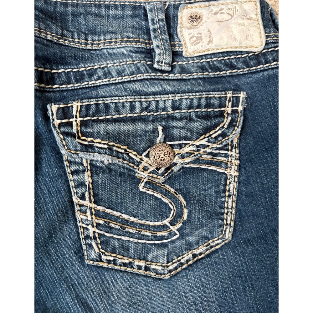 Silver Jeans Co Rodeo Western Cowgirl Bootcut Jeans Thick Contrast Stitch Y2K